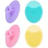 4 Pack Face Scrubber,JEXCULL Soft Silicone Facial Cleansing Brush Face Exfoliator Blackhead Acne Pore Pad Cradle Cap Face Wash