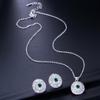 WWJ Delicate Silver Color Zirconia Round Pendant Necklace and Earrings Set