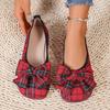 Women's Fashion 36-43 Large Size Women's Shoes New Round Head Flat Bottom Bow Light Mouth One Pedal Casual Shoes