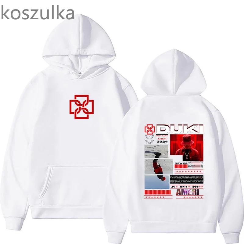Duki Hip-hop Rock Singer Music Man Plus-size Hoodie Street Casual Loose Daily Simple Running Fitness Long-sleeve Sweatshirt Top