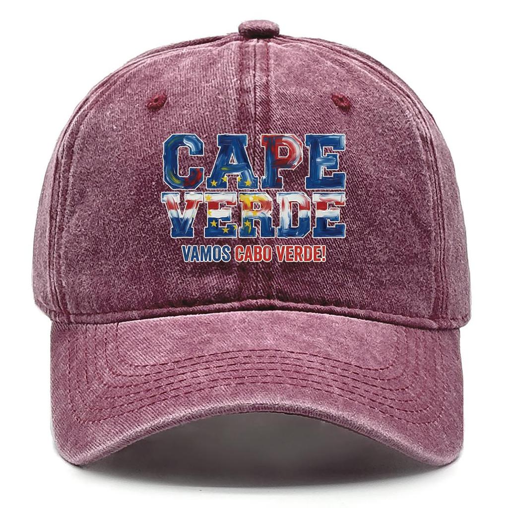 "КАБО-ВЕРДЕ" "Вперед, Кабо-Верде" Бейсболка Snapback с принтом флага, Регулируемая кепка от солнца, Легкая, Стильная, Винтажная мужская кепка