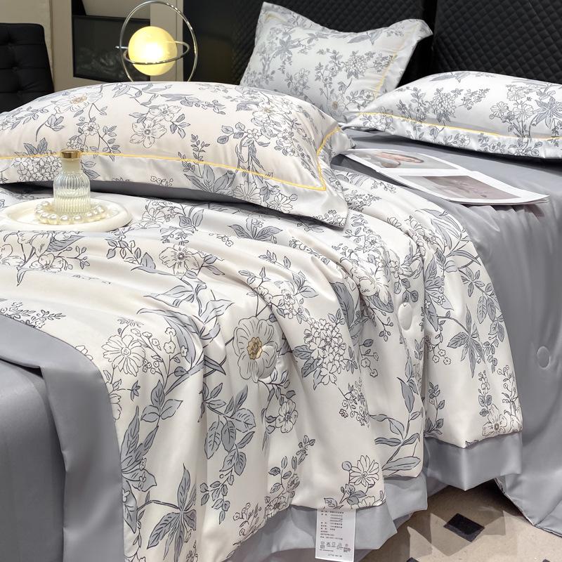 Летний комплект одеяла из тенселя: 25 дизайнов - Легкий шелк, Стирающийся, Идеально подходит для кроватей в студенческих общежитиях