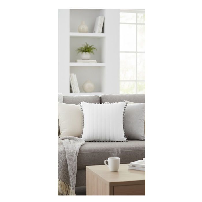 Housse de coussin Dorin 45 x 45 cm Blanc