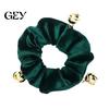 Holiday Ponytail Holders Christmas Velvet Hair Scrunchies with Bells, Elastic Ties for Bands Thick Women Girls, Retro Winter Festive Hairstyles Daily