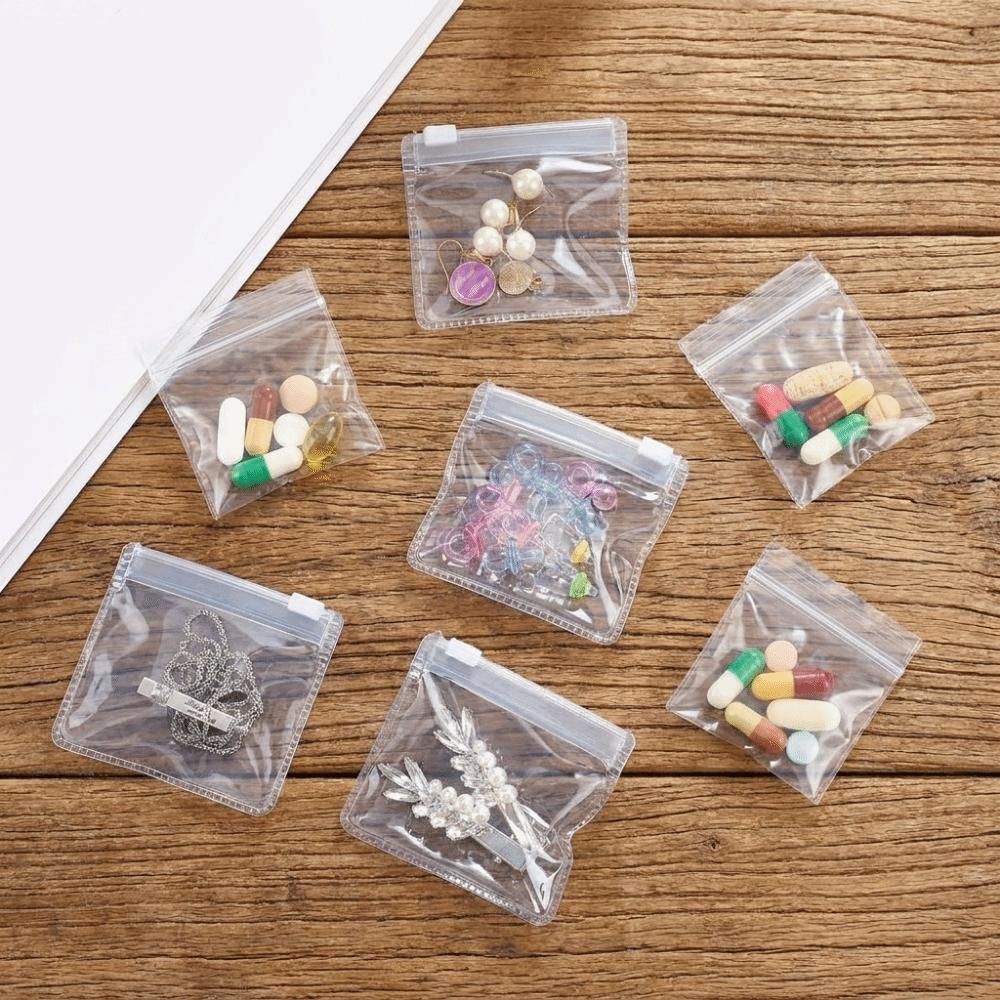 10PCS Clear Zipper Pill Bags Reusable Pill Pouch Multi-functional Small Item Storage Bag for Home