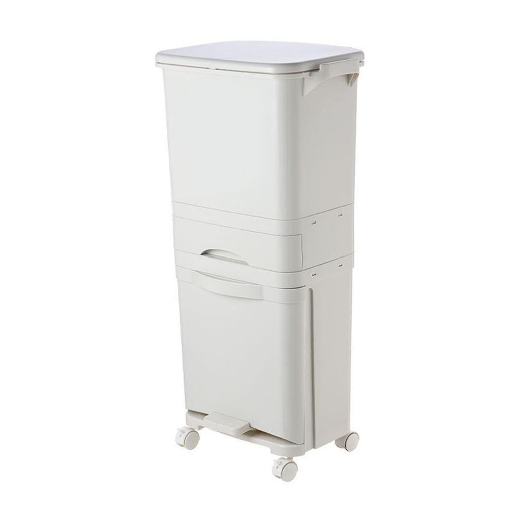 Dry Wet Sorting Garbage Cans Large Capacity Movable Heightened Dry Wet Classification Trash Can for