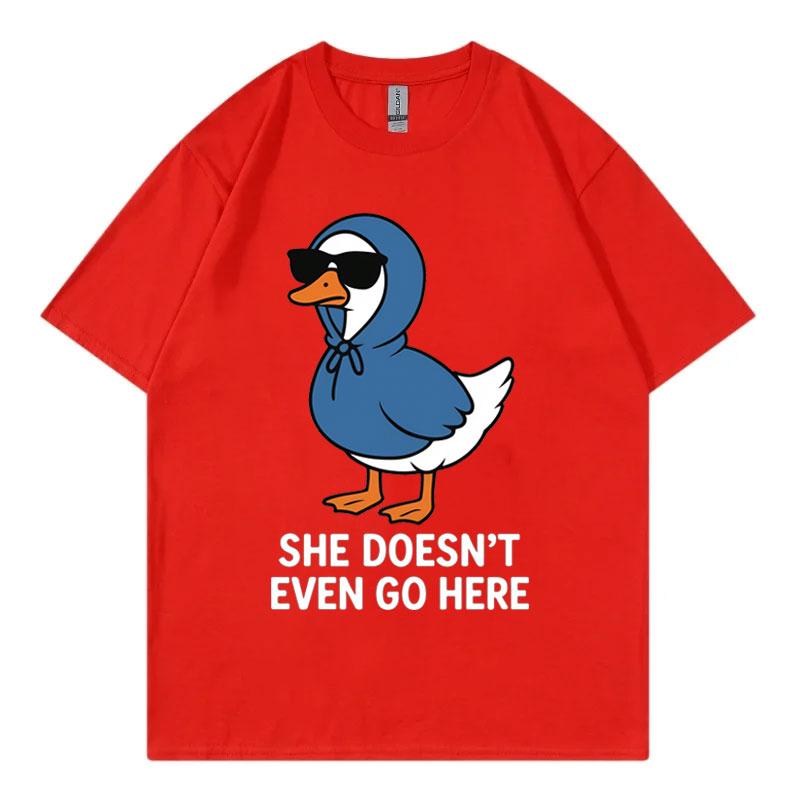 Cute Duck Sunglasses Funny Meme Graphic T Shirts High Street Fashion Trend Short Sleeve Tshirt Unisex Casual Cotton Tshirts