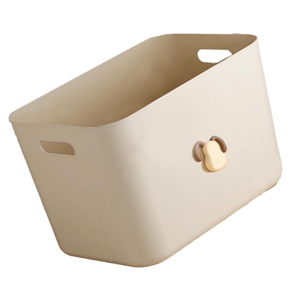 Пластиковый ящик для хранения большой вместимости в кремовом стиле с крышкой, органайзер для игрушек, одежды, закусок