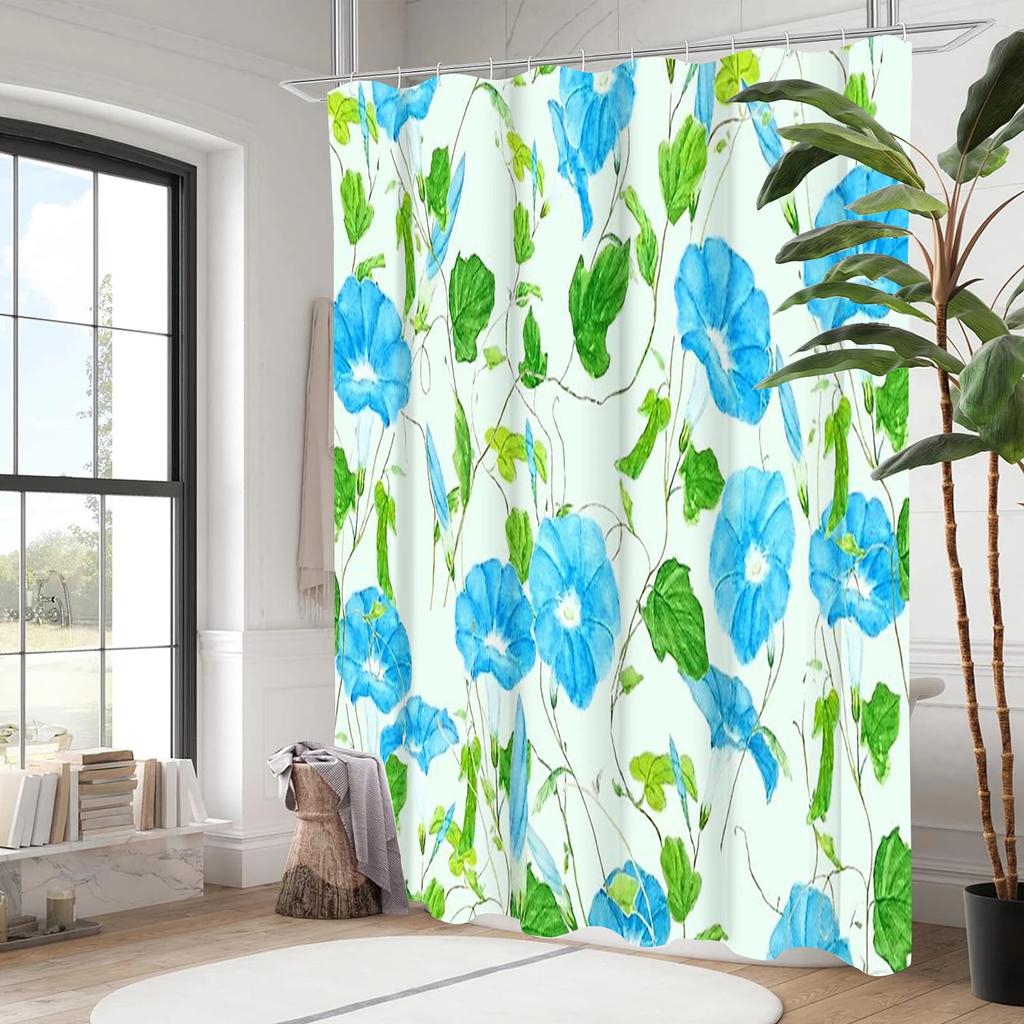 Floral Pattern pastoral style Bathing Curtain Bathroom Shower Curtain Waterproof With 12 Hooks Home Deco