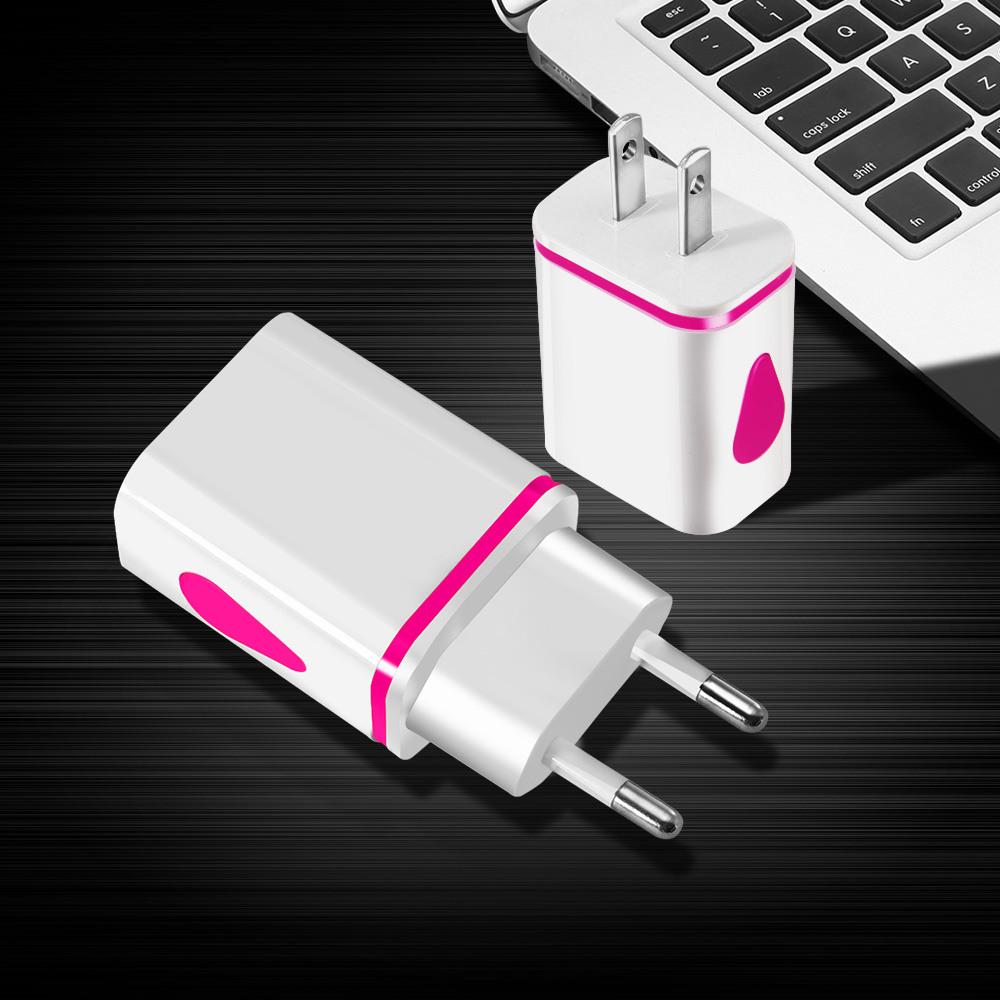Светящийся двойной USB-зарядник для смартфона в форме капли воды 1,2 А - Дорожный зарядник с дизайном в виде капель дождя