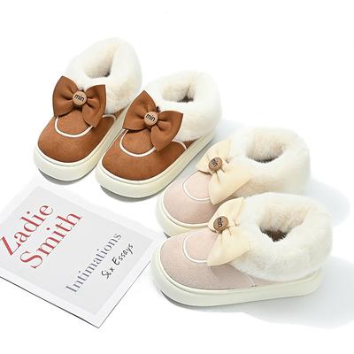 Осень-зима 2023, неотеплые женские зимние ботинки из искусственной кожи с бантом, повседневная женская обувь на низком каблуке