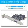 USB 3.2 Gen 1 Expansion Card with 5Gbps, USB-A, Type-C, and Type-E Ports, D720201 Controller