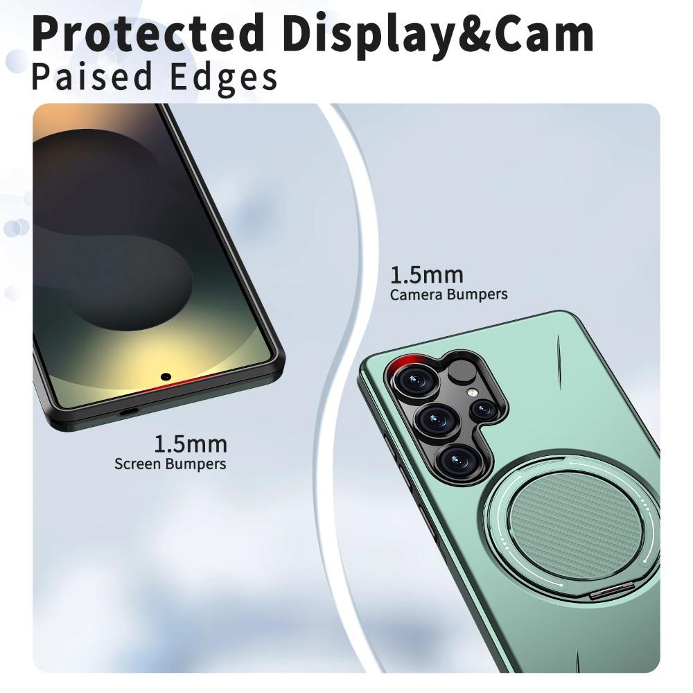 Защитный чехол-подставка с магнитным кольцом Armor для Samsung Galaxy S26 S25 Edge S24 Plus S23 FE Ultra Для MagSafe Ударопрочный чехол