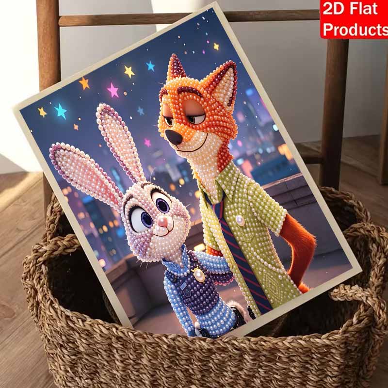 Disney DIY Жемчужная живопись Персонажи и сцена из мультфильма «Зверополис» Восстановление Декоративная живопись Креативные украшения Подарки друзьям Настольные украшения Украшение для дома
