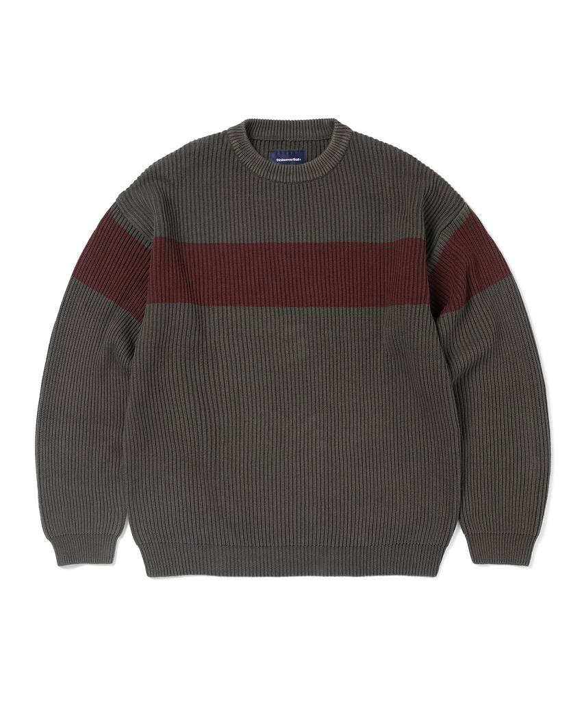 THISISNEVERTHAT Washed Block Knit Sweater Charcoal