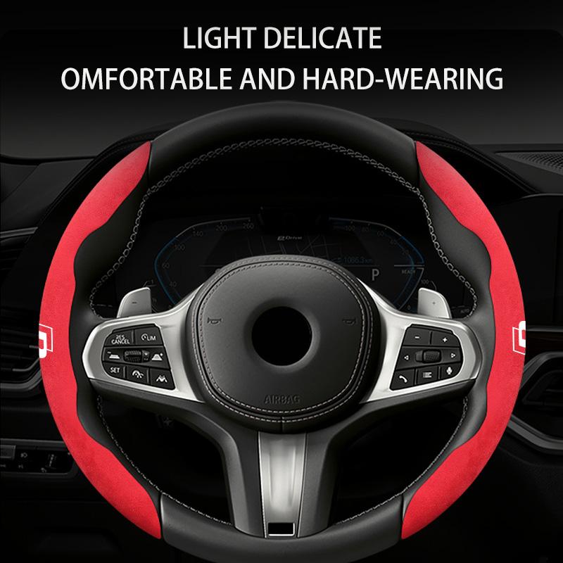 UNYDV1 Leather Car Steering-wheel Cover Anti-slip Steer Wheel Cushion For Volkswagen VW Golf Jetta Passat mk4 mk5 mk6 CC B5 B6 B7 Golf