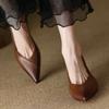 Fashion Luxury Pumps Shoes for Women Heeled Woman Medium Heel Stiletto Heels High Sandal Party Office 2025 Elegant Brown Small Heel Sexy