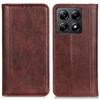 Case for Xiaomi 14T, Wallet Litchi Leather, Brown