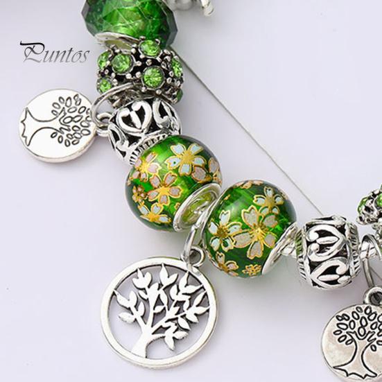 Браслет удачи, глазурованное дерево жизни, зеленый искусственный кристалл, винтажный браслет своими руками, многоцветный браслет в этническом стиле для покупок, работы, вечеринки, свиданий