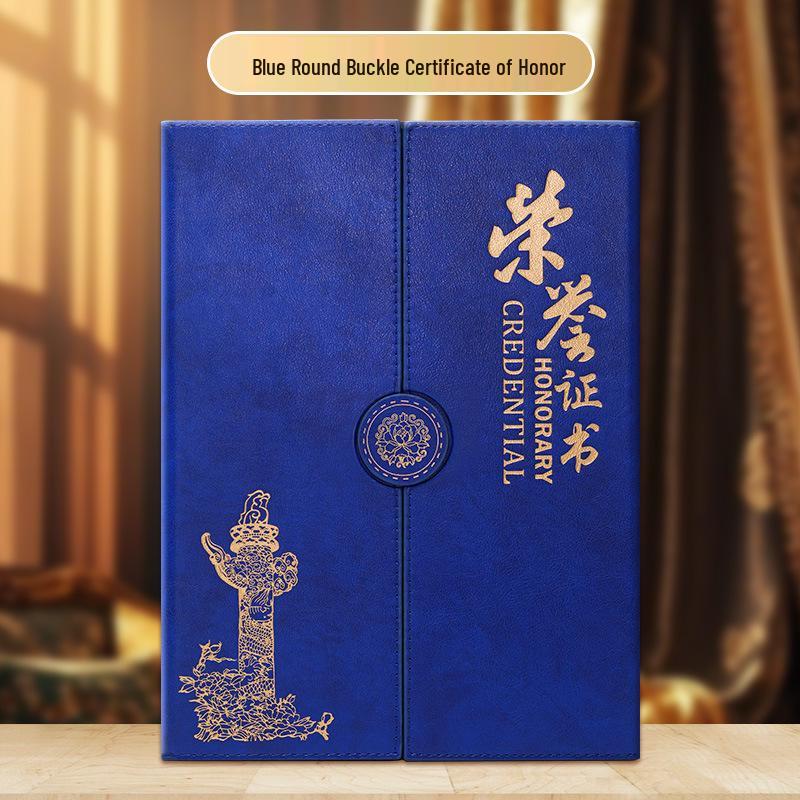 Triple-Fold Leather Graduation Certificate Cover with Customizable Hot Stamping