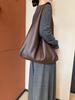 Cross Border Single Shoulder Large Capacity Tote Bag Layered Cowhide Nun Bag Minimalist Lazy Bucket Bag New Women's Bag