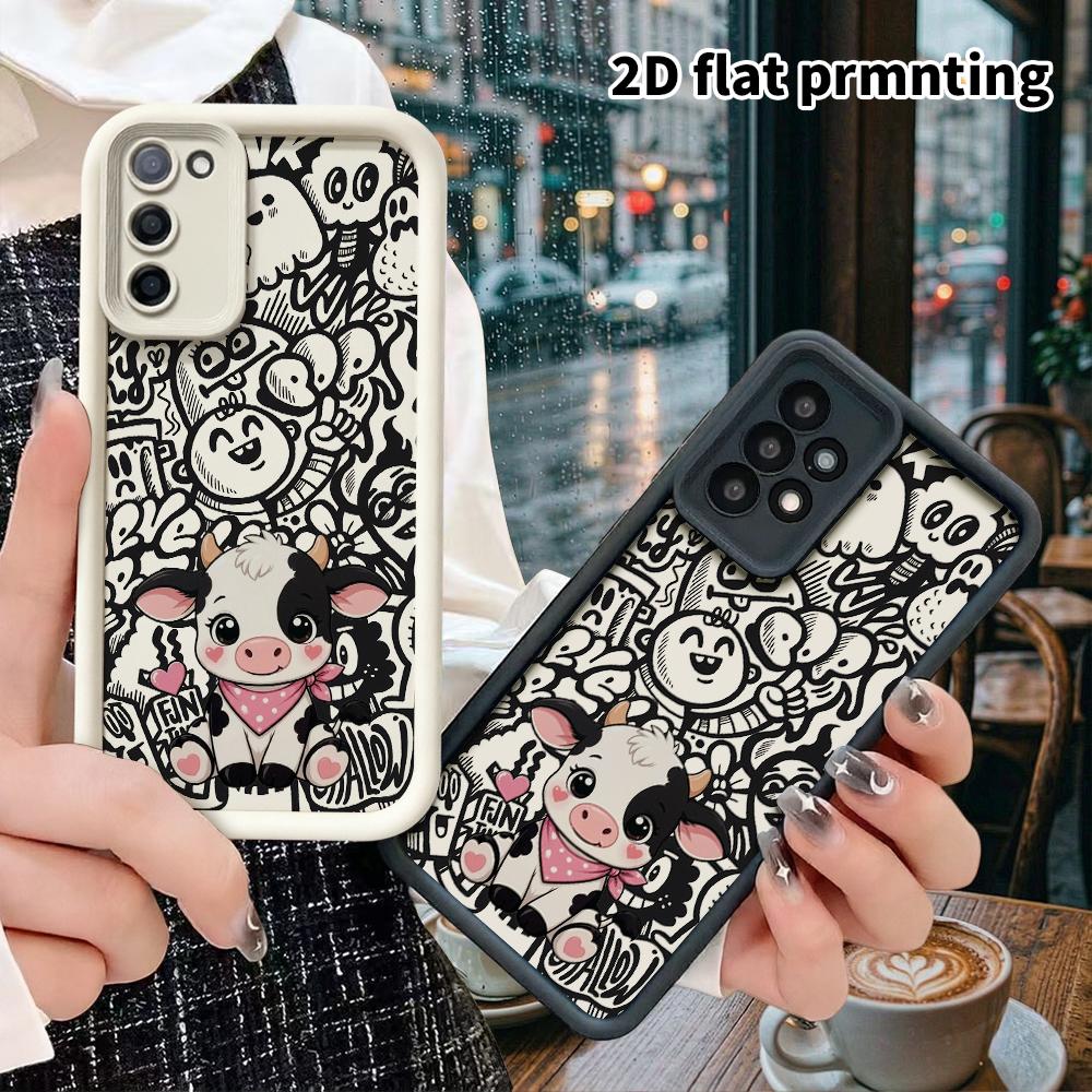 Phone Case: 2D Flat Samsung Galaxy A34 A35 M05 M06 S20 S22 S21 FE Plus 5G Protective Case, Headband Little Yellow Duck, Christmas and Halloween Gifts
