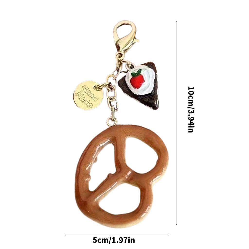 Реалистичный шоколадный крендель хлеб монета кошелек брелок аксессуар сумка подвеска для модных взрослых и студентов