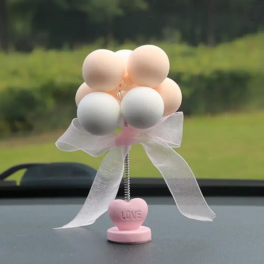 Creative Shaking Head Balloon Car Center Console Decorative Ornaments Cute Bobblehead Car Decorations Car Interior Accessories