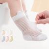 6Pairs/Lot Summer Thin Cotton Baby Mesh Socks Newborn Mid Tube Socks Cute Contrast Ear Kids Girls Socks Cool Toddler Girls Socks