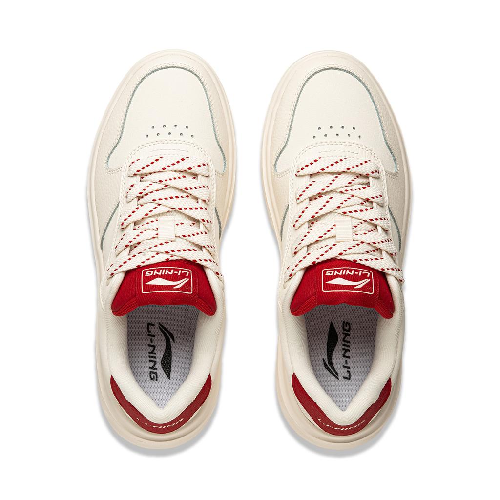 Li Ning Cloud Sky Скользкие, износостойкие, дышащие низкие кеды для скейтборда Женские Белый Красный AGCU320-1