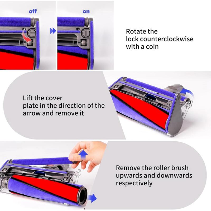 Мягкая роликовая насадка для пылесоса Dyson V7 V8 V10 V11 V15, сменная насадка для твердого пола