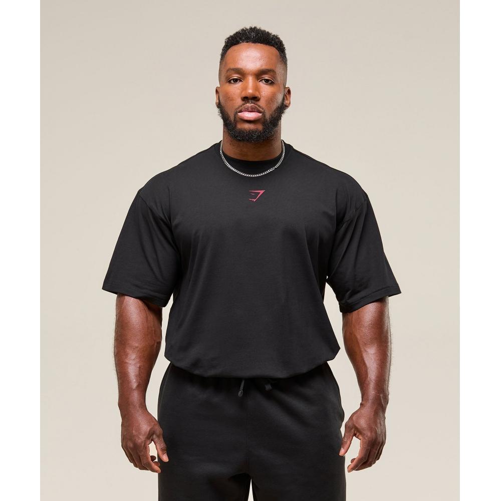 Gymshark Футболка Power T чёрная с кондиционером красная A2c9e Bc1d