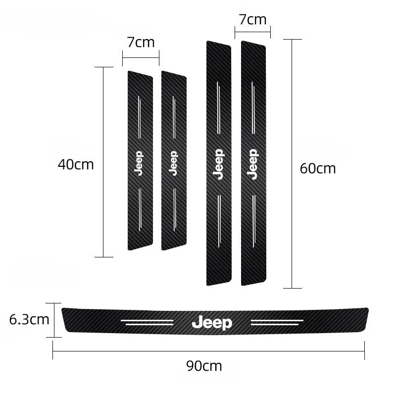 Для Jeep Jeep Автомобильная Пороговая Накладка Анти-Ступенька Углеродное Волокно Защитная Наклейка Для Jeep Renegade Compass Grand Cherokee Wran