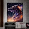 Universe Rainbow Dragon Graffiti Mythical Animals Wall Abstract Art Canvas Painting Mythology Creatures Sci-fi Posters Prints Room Home Pictures Decor