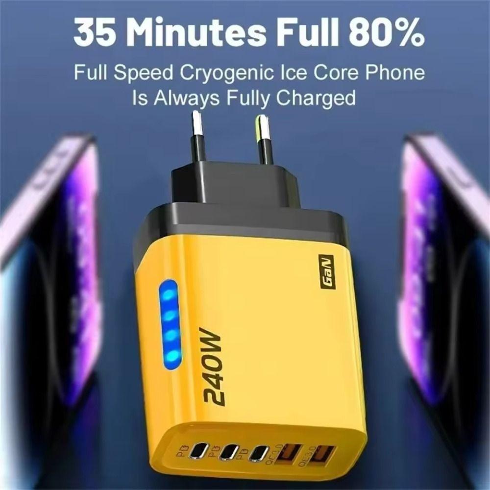 GaN Phone Charger Adapter 5 in 1 Mobile Phone USB C Charger Wall Charger Adapter Office Use
