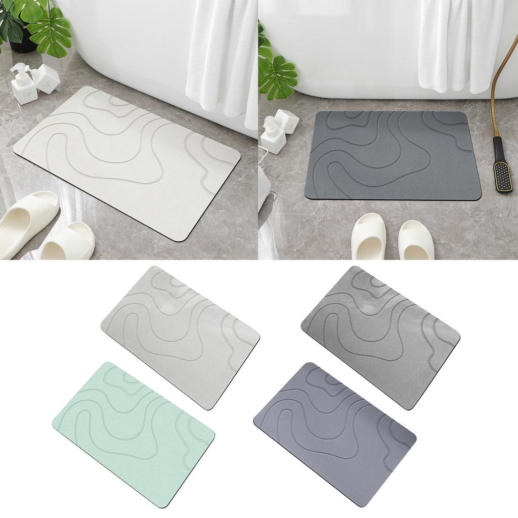 Bath Mat Super Absorbent Diatomite Floor Mat Non Slip SurfaceFast Drying Bathroom Rug Easy To Clean Door Mat