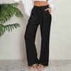 Женские свободные и удобные повседневные модные однотонные брюки с карманами