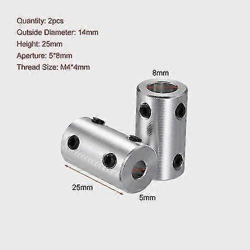 Aibecy Aluminium Alloy Shaft Coupling 5mm to 8mm Bore 14mm Outside Diameter Rigid Couplers Connector