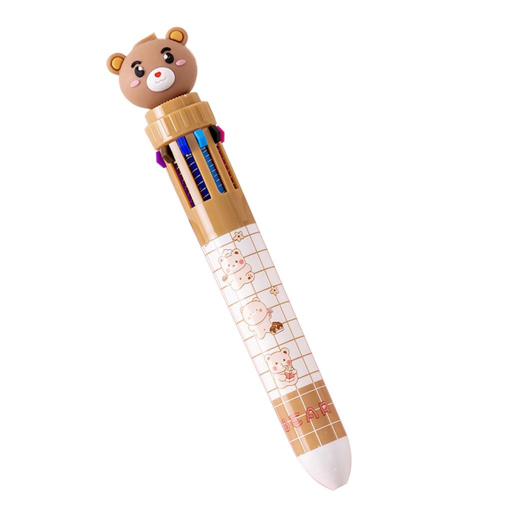 8Pacm 1k 0.5m0-in-1 Multicolor Ballpoint Pen 10 Colors Retractable Bear Ballpoint Pens For School Supplies Students Children Gifts5ml