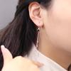 Серебряный стерлинговый сплав 925 пробы Черная четырехлистная клеверная цепочка для сережек против потери: Элегантные ретро серьги для женщин, японский корейский стиль.