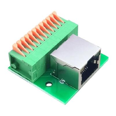 Винтовые клеммы Разъемы RJ45 Мама Адаптер для DIN-рейки со светодиодной индикацией для промышленной сетевой связи и подключения