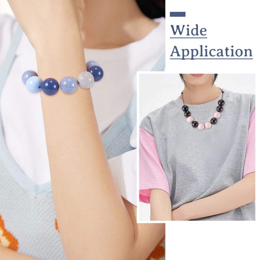 Набор из примерно 100 штук 10 акриловых круглых декоративных бусин для ручного творчества, принадлежностей для рукоделия, штук, 19,5~20 мм, цветные, бусины, непрозрачные,