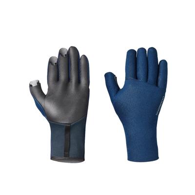 Перчатки Shimano Double Chloroprene Большие, 3-пальцевый крой, GL-011V, Темно-синие,