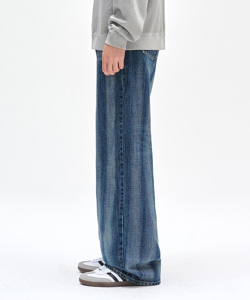 DECET Stripe Bleach Wide Jeans Dcpt049Blueb