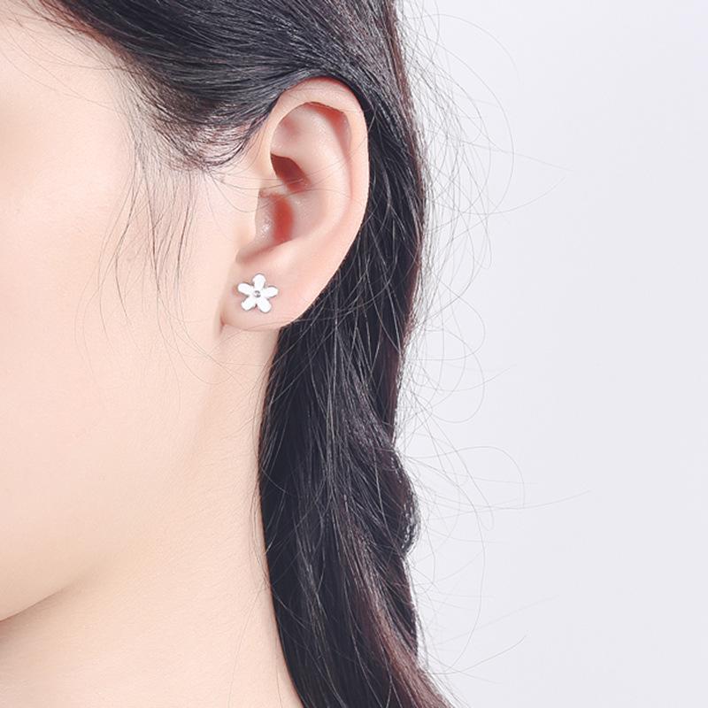 Серьги в виде цветка маргаритки из стерлингового серебра 925 пробы в корейском стиле, серьги для девочек, серебряные украшения