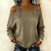 Women's Blouse with Long Sleeve Off-the-shoulder Spaghetti Straps Top for Spring Summer Autumn