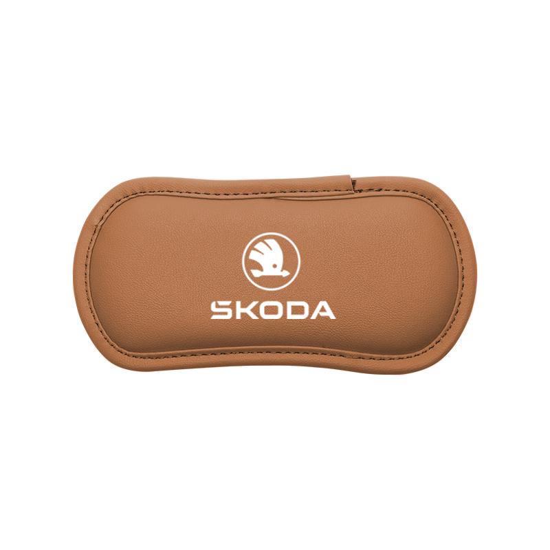 BTSN5 Car Interior Leg Knee Armrest Pad Leather Soft Cushion For Skoda Kylaq Elroq Kodiaq Octavia Enyaq Kamiq Scala Rapid Superb Karoq