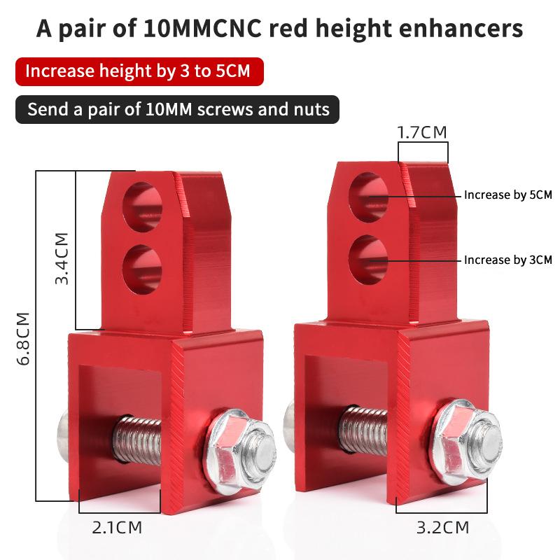 Motorcycle Rear Shock Extender 1/2Pcs Motorcycle Front Shock Riser With Screw Front Shock Riser Height Extension Absorber Metal