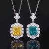 Jewelry Simulation Color Treasure High Carbon Diamond Square Pendant Stone 13 * 13