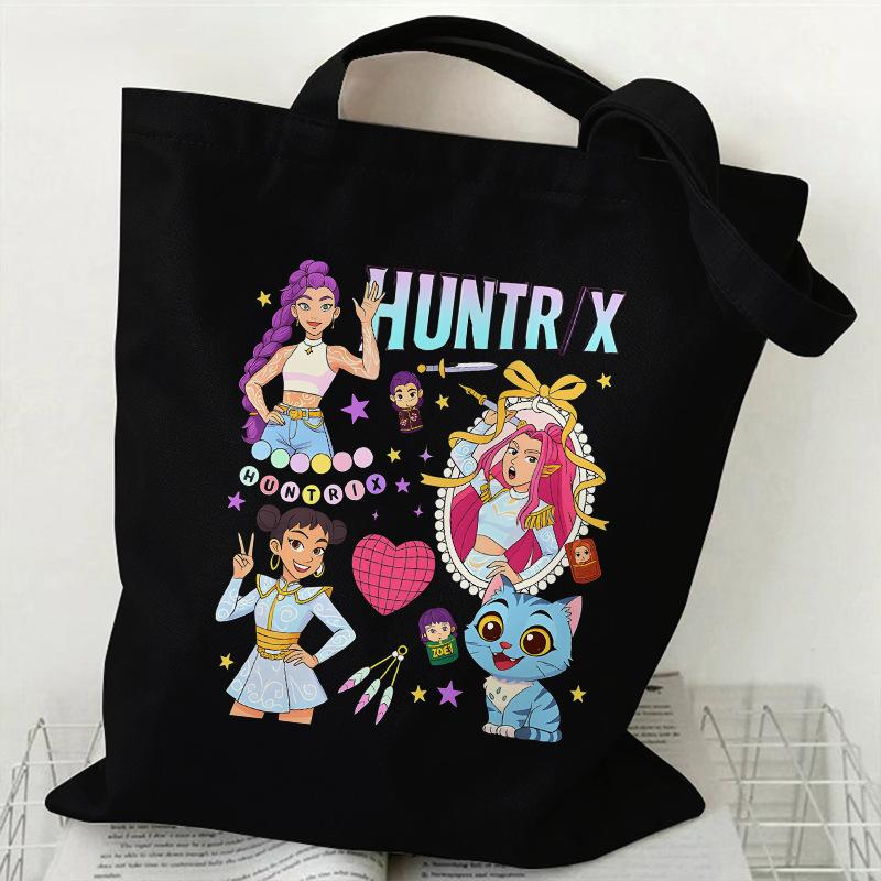 Горячая распродажа Kpop Корейская группа Witch Hunter для девушек Принт Холщовая сумка Студенческая повседневная сумка Сумка для покупок